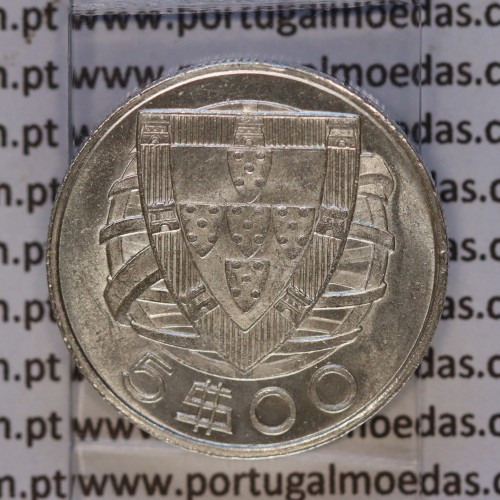 5 escudos 1934 prata, 5$00 escudos 1934 prata da República Portuguesa, (Soberba), World Coins Portugal KM 581