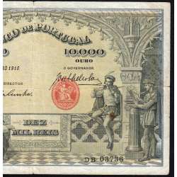 Nota de 10 000 Reis 1910 , 10000 Réis 30/09/1910 Chapa: 4 - Banco de Portugal (Circulada)