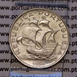 Portugal, silver coin of 5 Escudos 1934, 5$00 1934 silver coin of the Portuguese Republic, (UNC), World Coins Portugal KM 581