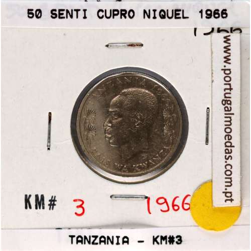 Tanzania 50 senti 1966 Copper-nickel, (VF), World Coins Tanzania KM 3