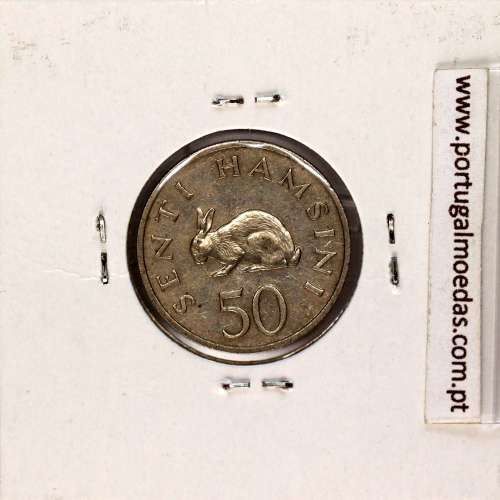 Tanzania 50 senti 1966 Copper-nickel, (XF), World Coins Tanzania KM 3