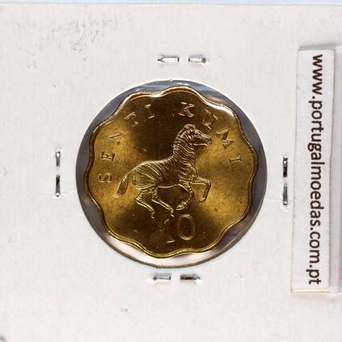 Tanzânia 10 senti 1984 Latão-Níquel, (Soberba), World Coins Tanzania KM 11