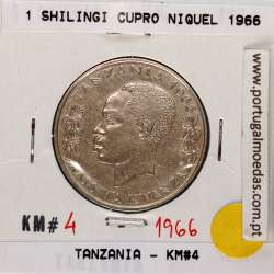 Tanzania 1 shilingi 1966 Copper-nickel, (VF+), World Coins Tanzania KM 4