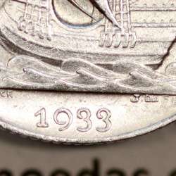 Silver coin of 2-1/2 Escudos 1933, 2$50 Escudos 1933 silver Portuguese Republic, (XF+), World Coins Portugal KM 580