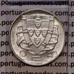 Silver coin of 2-1/2 Escudos 1933, 2$50 Escudos 1933 silver Portuguese Republic, (AU/UNC), World Coins Portugal KM 580