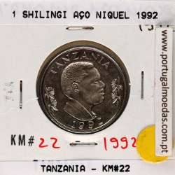 Tanzania 1 shilingi 1992 Nickel clad steel, (UNC), World Coins Tanzania KM 22