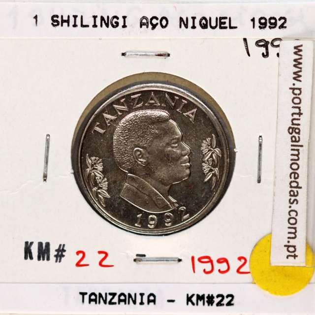 Tanzânia 1 shilingi 1992 Aço Níquel, (Soberba), World Coins Tanzania KM 22