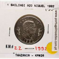 Tanzania 1 shilingi 1992 Nickel clad steel, (UNC), World Coins Tanzania KM 22