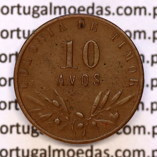 10 Avos 1945 Bronze de Timor, Ex-colónia Portuguesa, (MBC), World Coins Timor KM 5