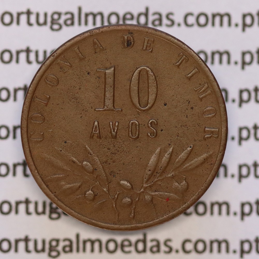 10 Avos 1945 Bronze de Timor, Ex-colónia Portuguesa, (MBC), World Coins Timor KM 5