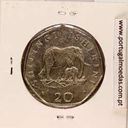 Tanzânia 20 shilingi 1992 Cupro-Níquel, (Bela), World Coins Tanzania KM 27.2