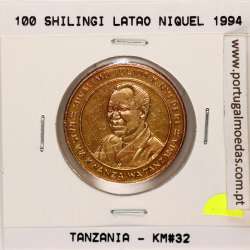 Tanzânia 100 shilingi 1994 Aço Latão, (MBC), World Coins Tanzania KM 32