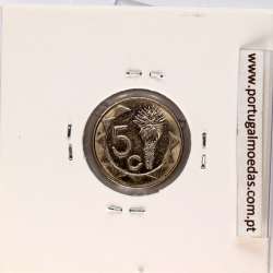 Namibia 5 cents 2002 Nickel plated steel, (UNC), World Coins Namibia KM 1