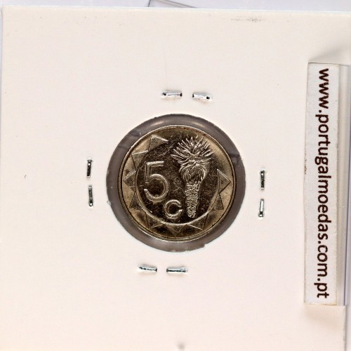 Namibia 5 cents 2002 Nickel plated steel, (UNC), World Coins Namibia KM 1