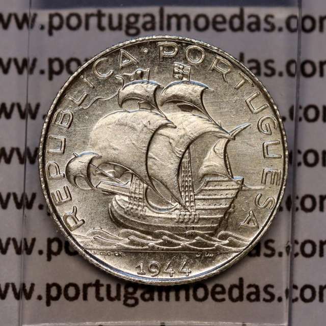 2$50 Escudos 1944 prata, 2 escudos e 50 centavos 1944 em prata da Republica Portuguesa, (Soberba), World Coins Portugal KM 580