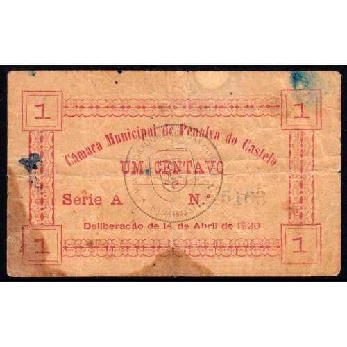 Banknote of the Municipality of Penalva do Castelo - Value of 1 Cent (Circulated)