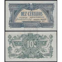 Cédula Oficial Casa da Moeda - 10 Centavos 1917 (Circulada)