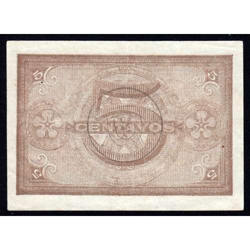 Cédula Oficial Casa da Moeda - 5 Centavos 1918 (Pouco Circulada)