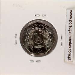 Uganda 5 Shillings 1987 Aço níquel, (Soberba), World Coins Uganda KM 29
