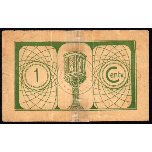MONCORVO CITY HALL BILL - VALE 1 CENT (CIRCULATED)