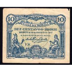 CÉDULA OFICIAL CASA DA MOEDA - 10 CENTAVOS 1917 ( CIRCULADA )