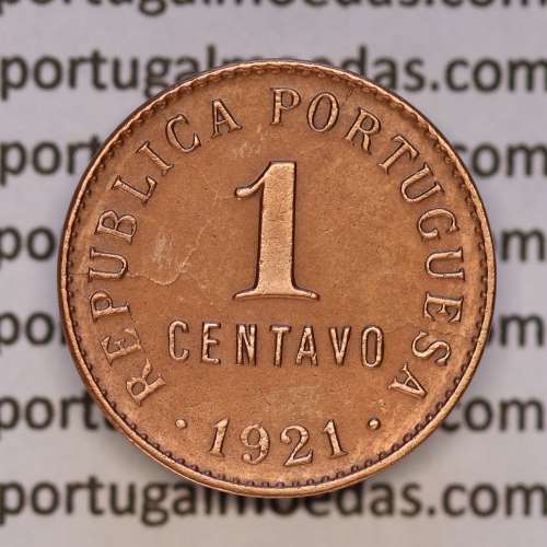 1 centavo 1921 Bronze, $01 centavo 1921, (Bela), World Coins Portugal KM 565