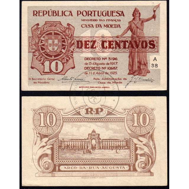 OFFICIAL MINT NOTE - 10 CENTAVOS 1917 ( LITTLE CIRCULATE )