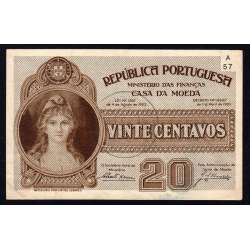 CÉDULA OFICIAL CASA DA MOEDA - 20 CENTAVOS 1917 ( CIRCULADA )