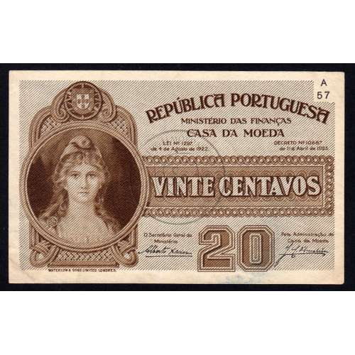 CÉDULA OFICIAL CASA DA MOEDA - 20 CENTAVOS 1917 ( CIRCULADA )