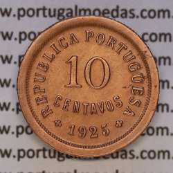 10 centavos 1925 Bronze, $10 centavos bronze 1925 da Republica Portuguesa, (MBC+/Bela-), World Coins krause Portugal KM 573