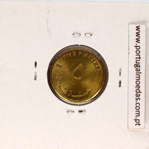 Sudão 5 Piastres 2006 Latão, (Soberba), World Coins Sudan KM 125