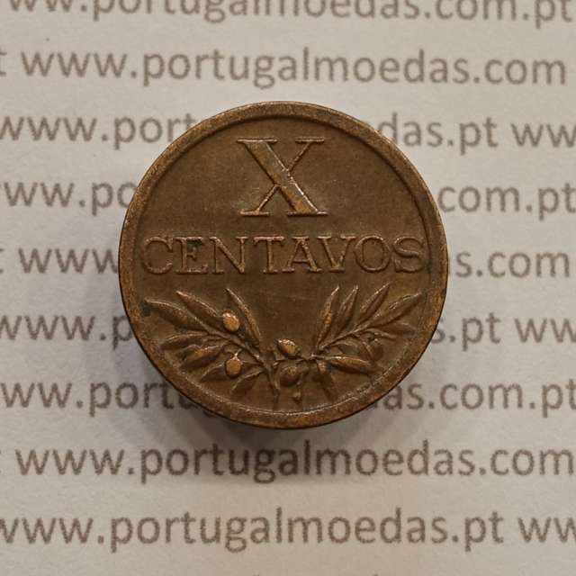 MOEDA DE DEZ CENTAVOS (X CENTAVOS) BRONZE 1950 MBC+/BELA-