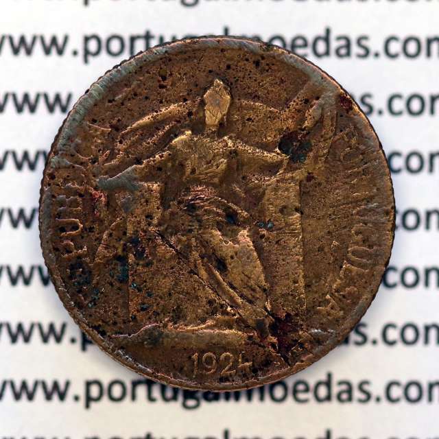 50 Centavos 1924 Bronze-Alumínio, $50 centavos 1924 Alumínio-Bronze Republica Portuguesa, (BC), World Coins Portugal KM575