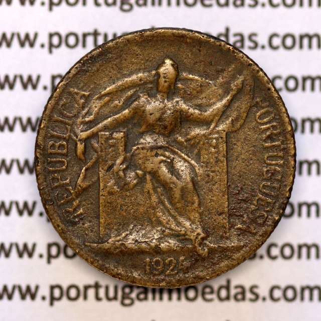 50 Centavos 1924 Bronze-Alumínio, $50 centavos 1924 Alumínio-Bronze Republica Portuguesa, (MBC), World Coins Portugal KM575