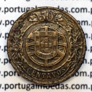 50 Centavos 1924 Bronze-Alumínio, $50 centavos 1924 Alumínio-Bronze Republica Portuguesa, (MBC), World Coins Portugal KM575