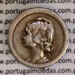 Very rare variant coin module smaller, of 20 cents 1921 Copper-nickel from Portugal, Ø 22.25mm, weight 5.9 Gr.