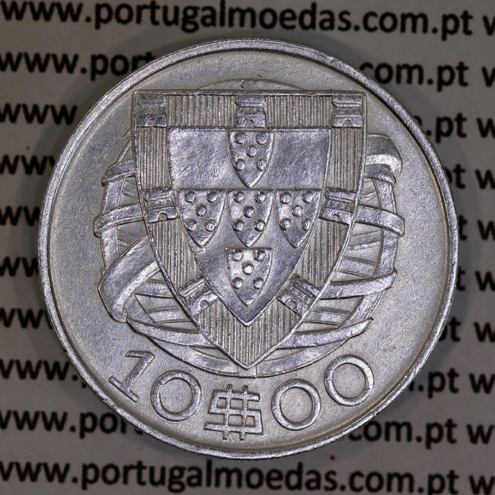 10 Escudos 1937 prata, 10$00 escudos prata 1937 da Republica Portuguesa, (MBC), World Coins Portugal KM 582