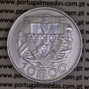 10 Escudos 1937 prata, 10$00 escudos prata 1937 da Republica Portuguesa, (MBC), World Coins Portugal KM 582