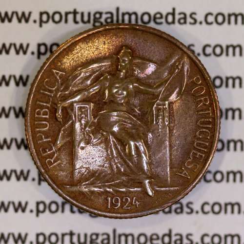 50 Centavos 1924 Bronze-Alumínio, $50 centavos 1924 Alumínio-Bronze da Republica, (MBC+), World Coins Portugal KM575