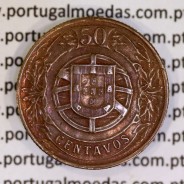 50 Centavos 1924 Bronze-Alumínio, $50 centavos 1924 Alumínio-Bronze da Republica, (MBC+), World Coins Portugal KM575