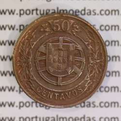 Portugal coin of, 50 Centavos 1924 Aluminium-bronze of Portuguese Repubic, (VF+), World Coins Portugal KM 575