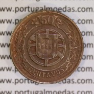 50 Centavos 1924 Bronze-Alumínio, $50 centavos 1924 Alumínio-Bronze da Republica, (MBC+), World Coins Portugal KM575