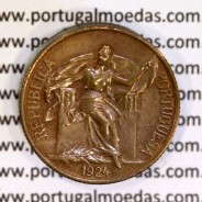 Portugal coin of, 50 Centavos 1924 Aluminium-bronze of Portuguese Repubic, (VF+), World Coins Portugal KM 575