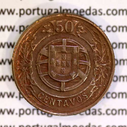 50 Centavos 1924 Bronze-Alumínio, $50 centavos 1924 Alumínio-Bronze da Republica, (MBC+), World Coins Portugal KM575