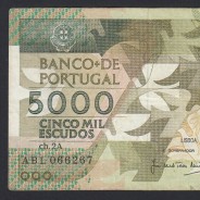 5000 Escudos 1988 Antero de Quental, 28 Outubro 1988, ABL, Chapa: 2A, Banco de Portugal, World Paper Money Pick 184, (Circulada)
