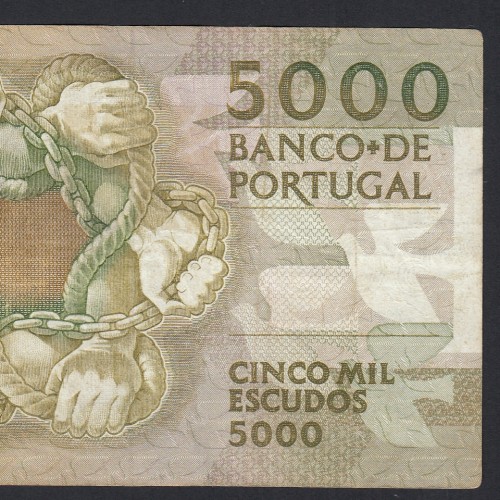 5000 Escudos 1988 Antero de Quental, 28 Outubro 1988, ABL, Chapa: 2A, Banco de Portugal, World Paper Money Pick 184, (Circulada)