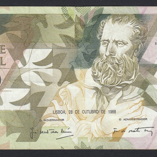 5000 Escudos 1988 Antero de Quental, 28-10-1988, AKF, Plate: 2A, Bank of Portugal, World Paper Money Pick 184, (Circulated)