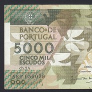 5000 Escudos 1988 Antero de Quental, 28 Outubro 1988, AKF, Chapa: 2A, Banco de Portugal, World Paper Money Pick 184, (Circulada)