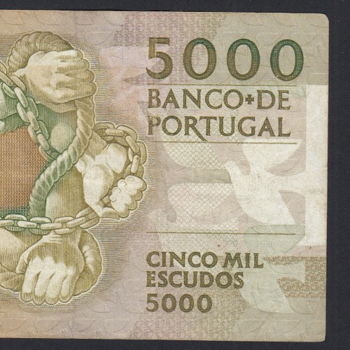 5000 Escudos 1988 Antero de Quental, 28 Outubro 1988, ALS, Chapa: 2A, Banco de Portugal, World Paper Money Pick 184, (Circulada)