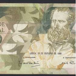 5000 Escudos 1988 Antero de Quental, 28-10-1988, ANL, Plate: 2A, Bank of Portugal, World Paper Money Pick 184, (Circulated)